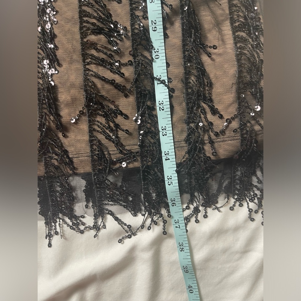COSMOPOLITAN x Dress the Population Rihanna Fringe Babydoll Mini Dress, Size XL - Picture 14 of 15